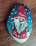 M3 C3 - Magnet frigider - tematica sarbatori de iarna - Mos Craciun - pe piatra!