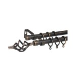 Cumpara ieftin Galerie Dubla, Extensibila, Metalica Neagra Aurie Brushed, 110 cm - 200 cm