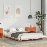 VidaXL Cadru de pat de podea Maro ceruit 120 x190 cm Lemn masiv de pin
