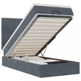 Cumpara ieftin Cadru de pat otoman cu saltele Gri inchis 90x200cm catifea