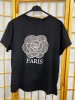 Tricou Negru cu imprimeu si aplicatii din strasuri, Paris