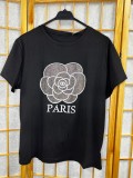 Tricou Negru cu imprimeu si aplicatii din strasuri, Paris