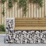 Cumpara ieftin Bancă de grădină design gabion 92x71x65,5 cm lemn pin impregnat