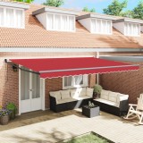 Marchiză retractabilă automată vidaXL Roșie 500x300 cm