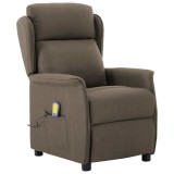 vidaXL Fotoliu de masaj, taupe, textil