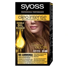 Vopsea de Par Permanenta, Fara Amoniac, SYOSS Oleo Intense, 8-60 Nuanta Blond Miere, 115 ml, Vopsea Permanenta, Vopsea SYOSS, Vopsea de Par Profesiona foto