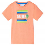 Tricou pentru copii, portocaliu neon, 92, vidaXL