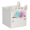 Cutie Decorativă Lemn Unicorn, Alb, 10x10x14cm, Oem