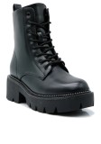 Botine Dama Army Negre cu Talpa Inalta &amp; Platforma, Efect Crocodil, Siret si Fermoar, Marimea 41
