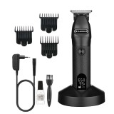 Masina de tuns barba si contur profesionala, Plarths JM-751A, stand incarcare, baterie Li-ion 180 min, afisaj LCD, negru