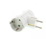 Stecher dublu cu contact protectie 2x SCHUKO laterale Well