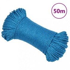 Gossi franghie de lucru, albastru, 6 mm, 50 m, polipropilena