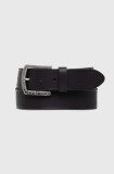 Pepe Jeans curea de piele MOSS BELT barbati, culoarea negru, PM021026