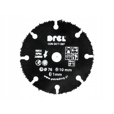 Disc diamantat segmentat mini, lemn, taiere uscata, 76 mm/10 mm, Drel foto