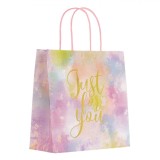 Sacosa Cadou Kraft, Model Just for You, Culori Multicolor, Dimensiuni 20x8x20cm