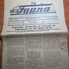 revista fauna iunie 1933 - expozitia horticola si avicola in timisoara