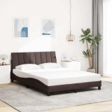 vidaXL Cadru de pat fără saltea, maro &icirc;nchis, 120x200 cm, textil