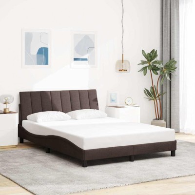 vidaXL Cadru de pat fără saltea, maro &amp;icirc;nchis, 120x200 cm, textil 3310450 foto