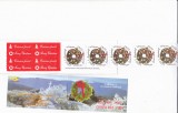 ROMANIA 2001 LP 1573 a CRACIUN CARNET CU 10 MARCI SI 8 VINIETE MNH