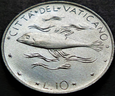 Moneda 10 LIRE - VATICAN, anul 1977 * cod 4753 = Papa Ioan Paul II-lea - UNC foto