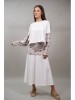 Fusta Lunga Dama Bej Broderie Siren, Blocuri, Viscoza, Marimi S/M, M/L
