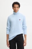 Tommy Jeans pulover din amestec de lana barbati, cu guler, DM0DM20602