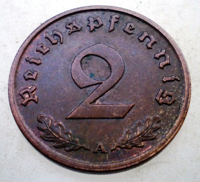 B.001 GERMANIA 2 REICHSPFENNIG 1937 A foto