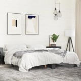 Cadru de pat negru 180x200 cm din lemn prelucrat și metal