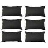 Set 6 Perne decorative dreptunghiulare, 50x30 cm, pline cu Puf Mania Relax, culoare negru, Palmonix