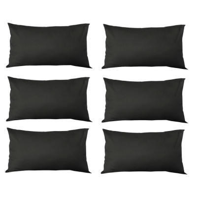 Set 6 Perne decorative dreptunghiulare, 50x30 cm, pline cu Puf Mania Relax, culoare negru foto
