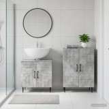 Cumpara ieftin Set de dulapuri pentru baie, 2 piese HAARLEM Gri Beton