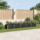 Strat &icirc;nălțat de grădină antracit 400x80x45 cm oțel galvanizat