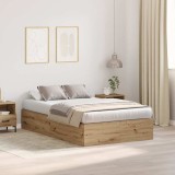 VidaXL Cadru de pat stejar artizanal 200 x 120 x 31.5 cm Lemn compozit
