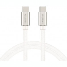 Cablu Date Swissten USB-C to USB-C Textil 1.2M Argintiu