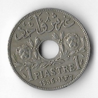 Moneda 1 piastre 1936 - Liban foto