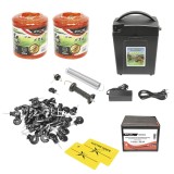 Kit complet gard electric 9/12V 0,7 Joule cu fir 1000 m si baterie 9V