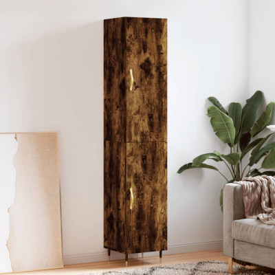 vidaXL Dulap &amp;icirc;nalt, stejar fumuriu, 34,5x34x180 cm, lemn prelucrat foto
