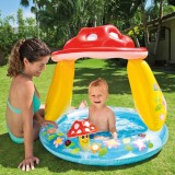 Piscina gonflabila acoperita pentru copii, forma de ciuperca, &Oslash;102x88 cm, albastra, CMCLASS