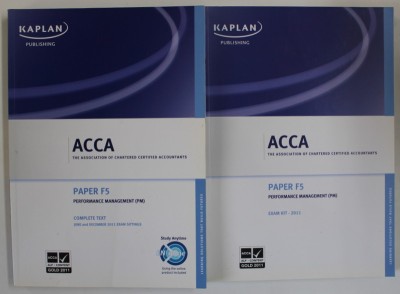 ACCA , PAPER F5 , PERFORMANCE MANAGEMENT ( PM ) , TWO VOLUMES , 2011 foto