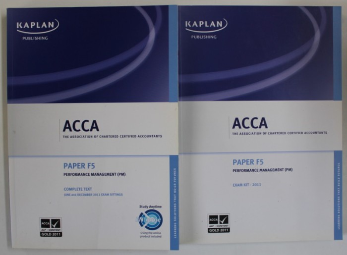 ACCA , PAPER F5 , PERFORMANCE MANAGEMENT ( PM ) , TWO VOLUMES , 2011