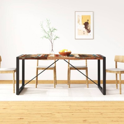 vidaXL Masă de bucătărie, 180 cm, lemn masiv reciclat, 243999 foto