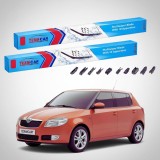 Cumpara ieftin Ștergătoare Skoda Fabia II 5J2 2013-2014 | Set Față Flat &ndash; TeamCar&reg;