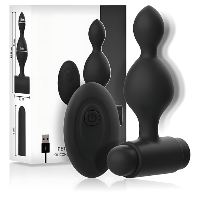 Dop Anal cu Telecomanda, 10 Moduri de Vibratie, Silicon Medical, Fara BPA, Rezistent la Apa IPX6, pentru Senzatii si Placeri Unice, Usor de Curatat, S