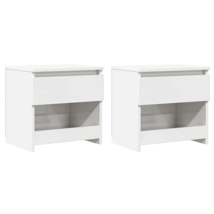 vidaXL Noptiere, 2 buc., alb extralucios, 40x30x39 cm, PAL