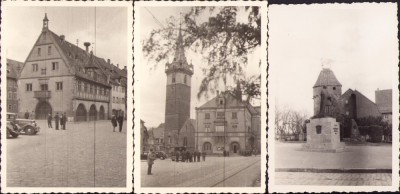 M854N American and French troops in Obernai, France, 1947, batch of 3 photos foto