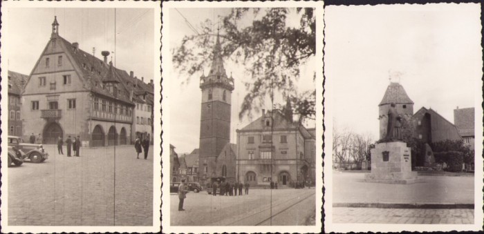 M854N American and French troops in Obernai, France, 1947, batch of 3 photos