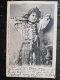 Carte postala clasica Salutari din Romania, port popular, circ.10 b. rosu 1904, Circulata, Printata