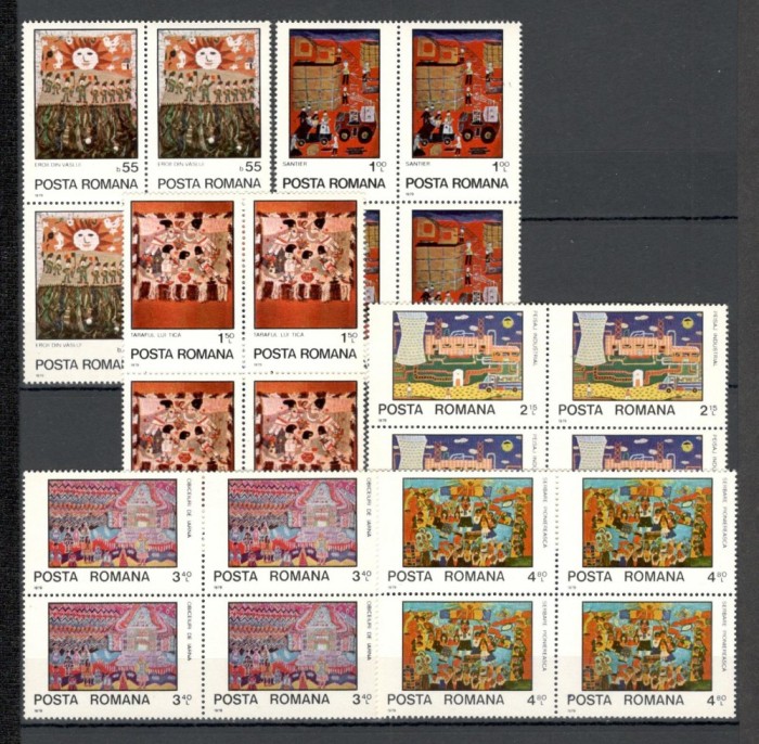 Romania.1979 Anul international al copilului-Desene de copii bloc 4 YR.663
