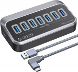 Hub USB ORICO 10Gbps cu 4 porturi USB A, hub USB 3.2 Gen 2 cu cablu USB-C de 1.6