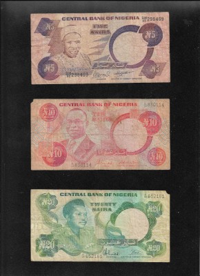 Set Nigeria 5 + 10 + 20 naira foto
